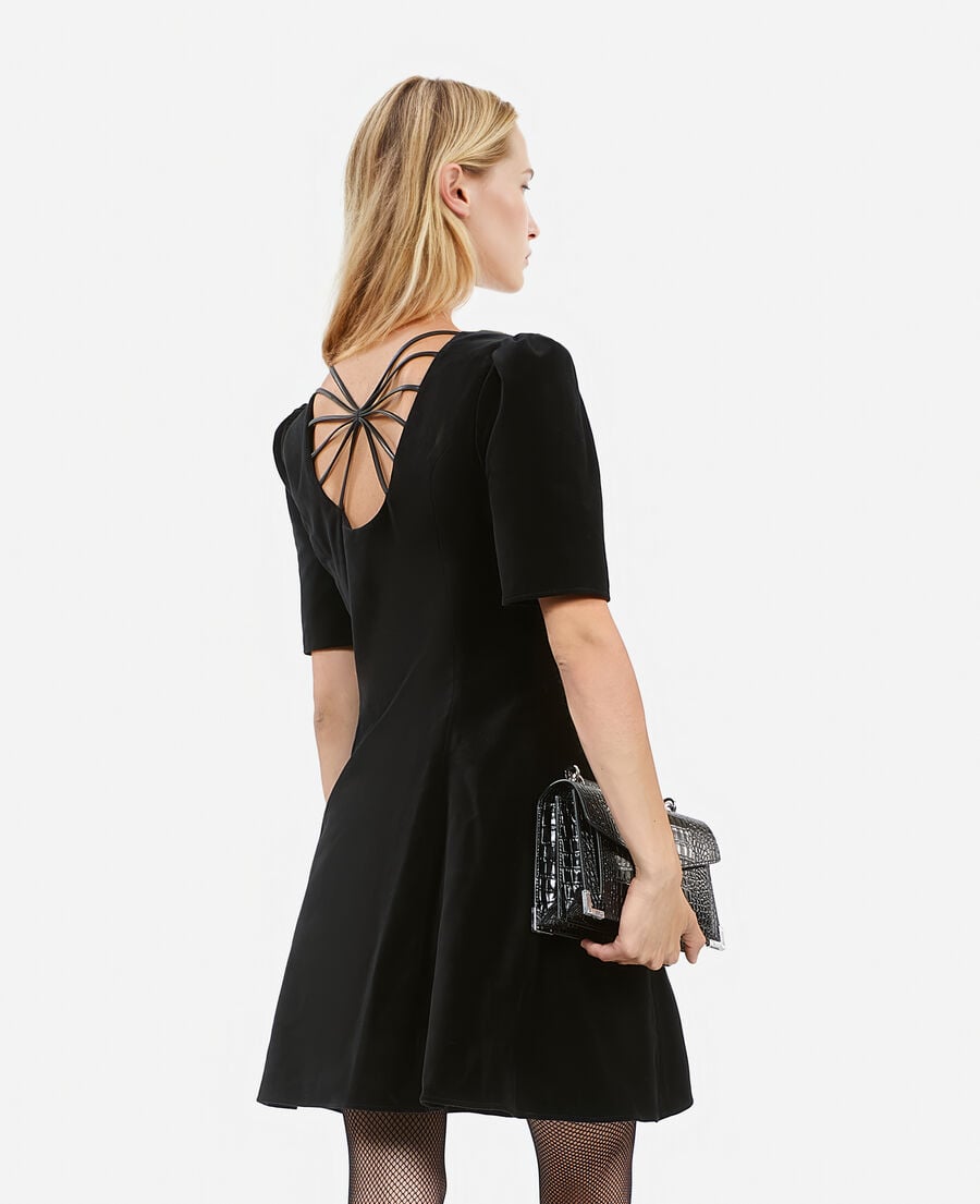 The Kooples DAMEN BLACK schwarzes, kurzes kleid aus samt