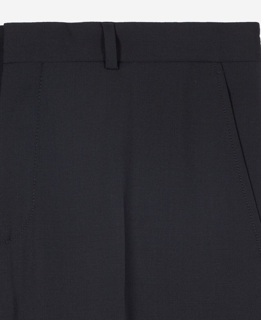 The Kooples HOMME DARK NAVY pantalon de costume droit en laine marine