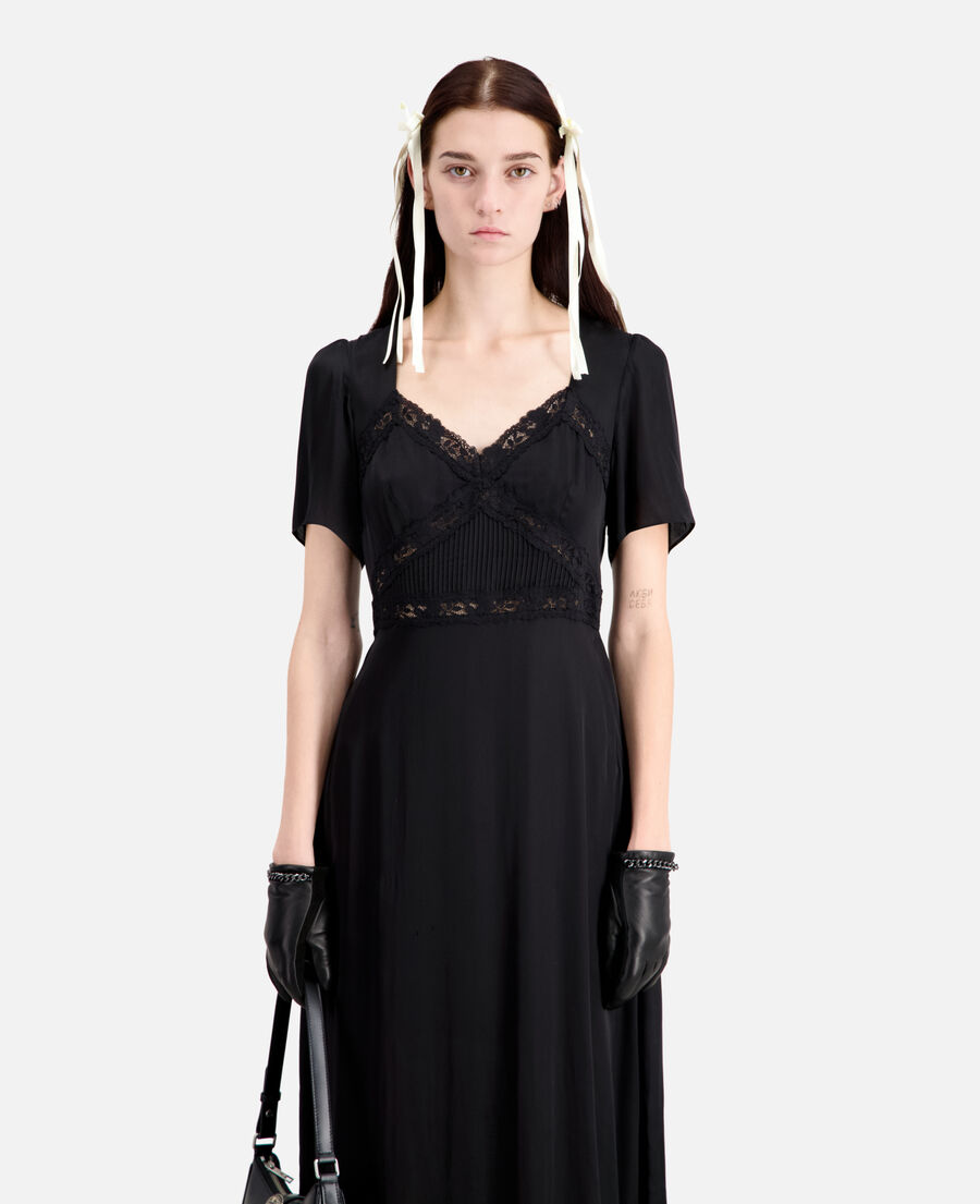 long black dress with lace details