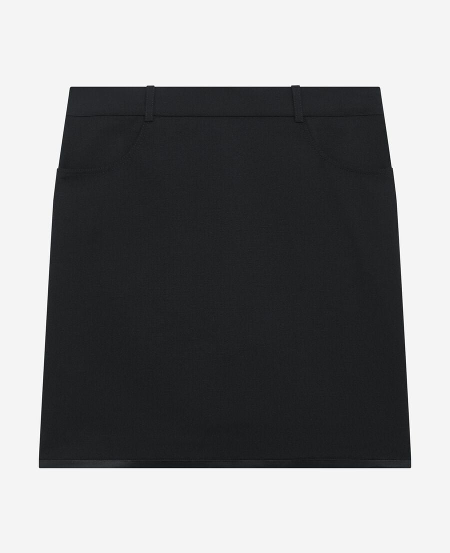 The Kooples F BLACK short skirt with black satin edges