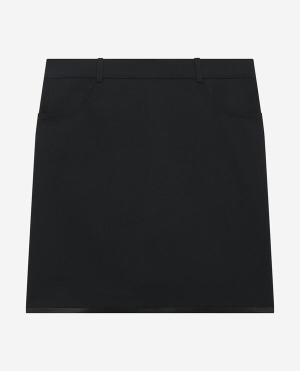 The Kooples FEMME BLACK jupe courte avec bords satin noire