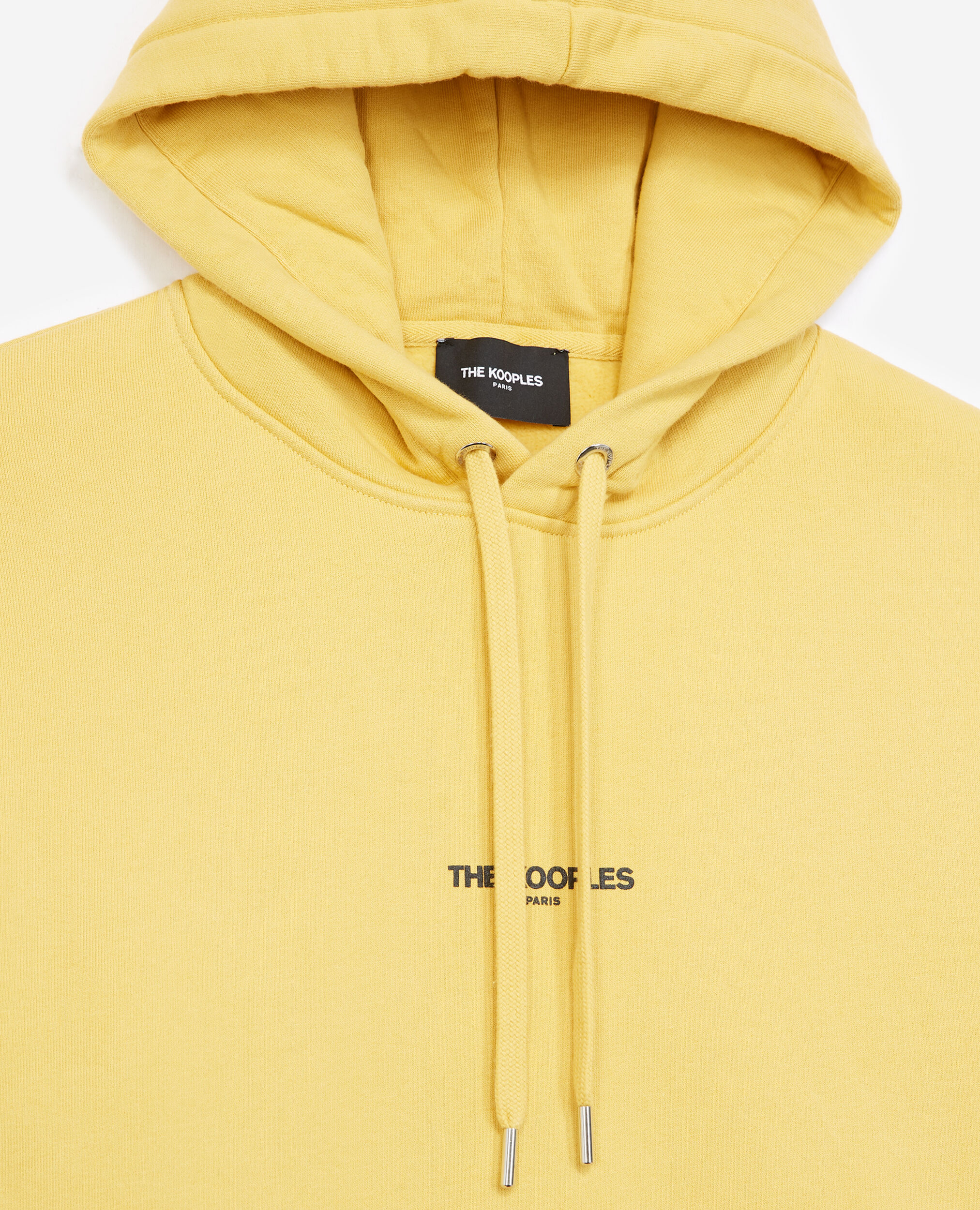 Sweat à capuche jaune coton logo imprimé, YELLOW, hi-res image number null