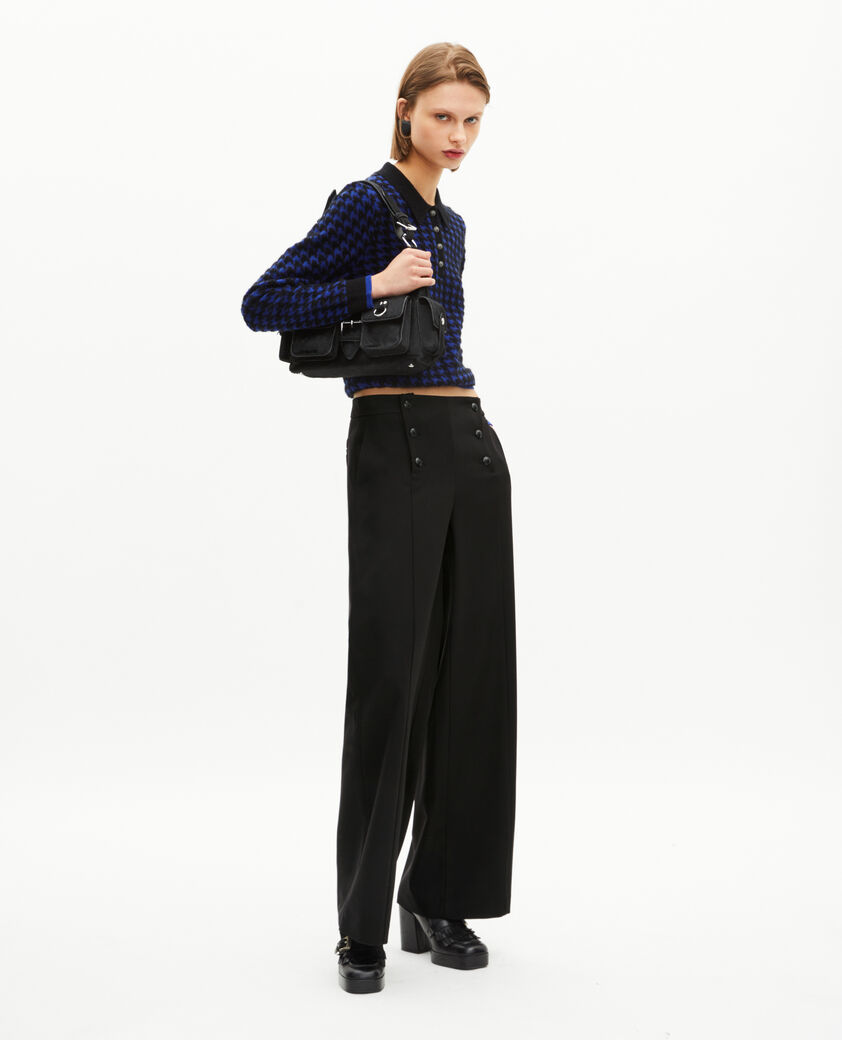 The Kooples WOMEN BLACK straight-leg pants with black bridge
