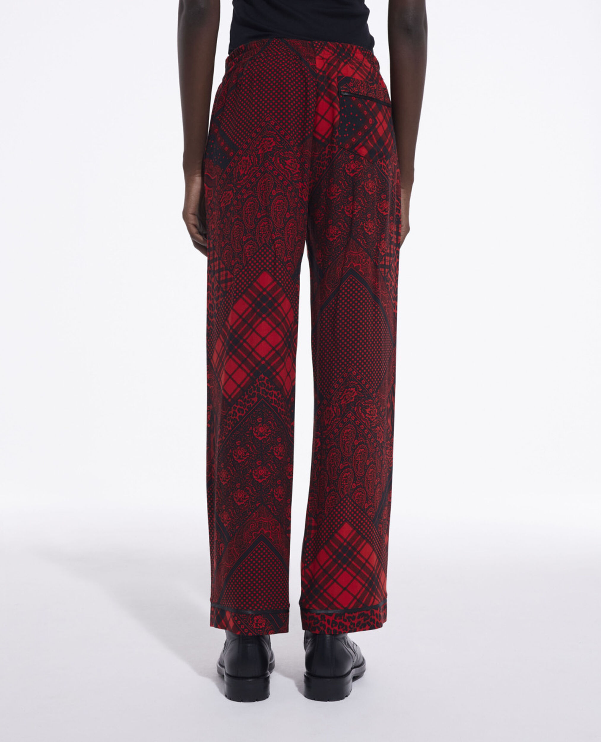 Pantalon droit imprimé, RED / BLACK, hi-res image number null