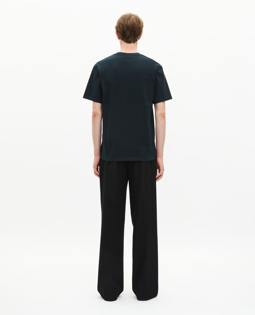 The Kooples HOMME BOTTLE GREEN t-shirt avec patch vert foncé