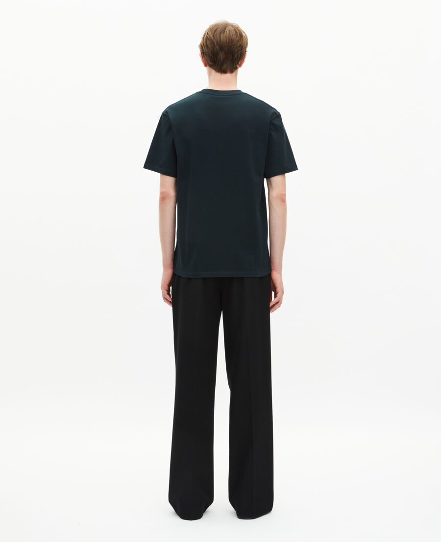 The Kooples H BOTTLE GREEN t-shirt with dark green patch