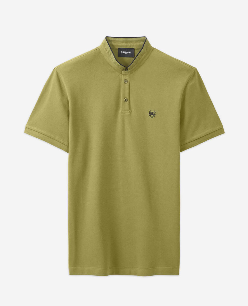 The Kooples H null green polo with officer collar and embroidery