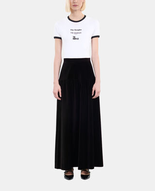 The Kooples FEMME BLACK jupe longue en velours noir