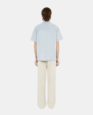 The Kooples HERREN LIGHT BLUE kurzärmeliges hemd aus denim