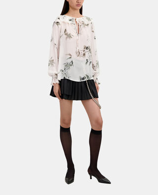 The Kooples F ECRU printed top with ruffles