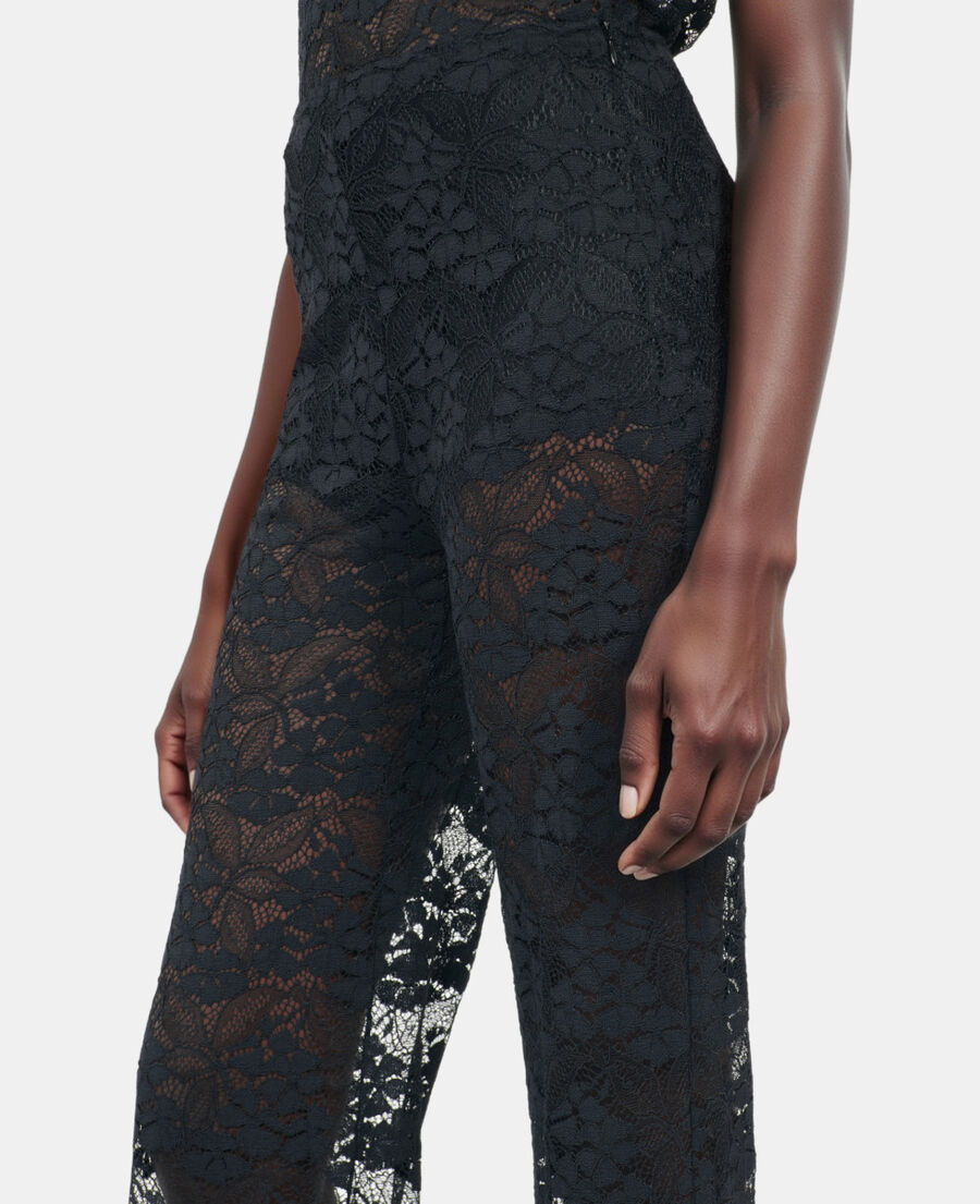 The Kooples WOMEN BLACK black lace trousers