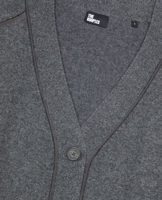 The Kooples FEMME ANTHRACITE MELANGE cardigan en cachemire gris