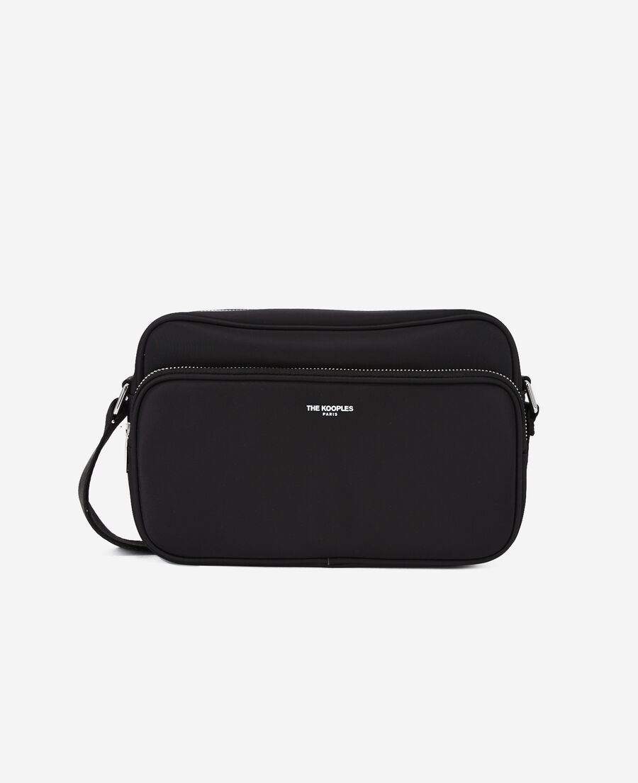 black nylon shoulder bag with logo
