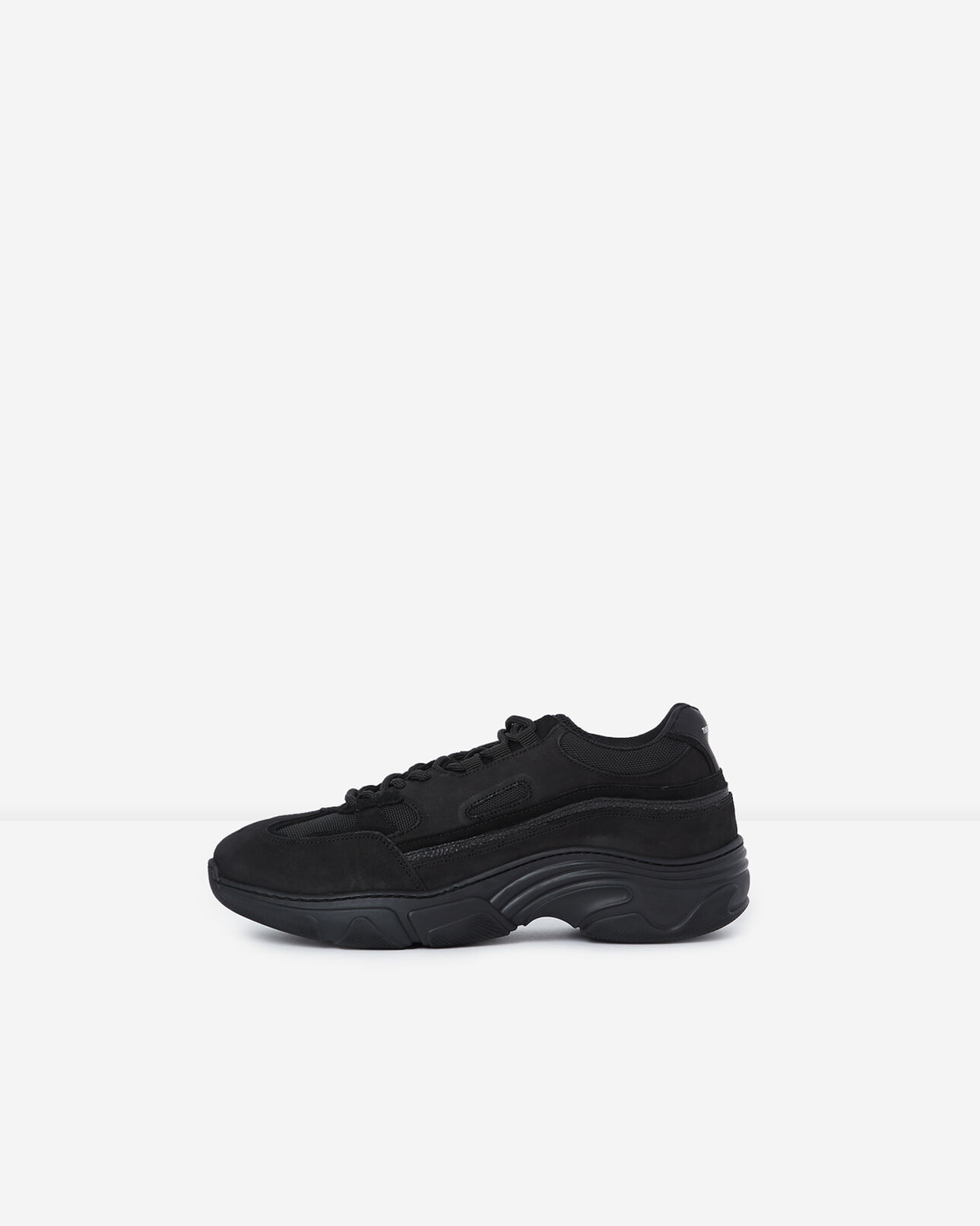 The Kooples HOMME BLACK baskets noires tissu grosses semelles
