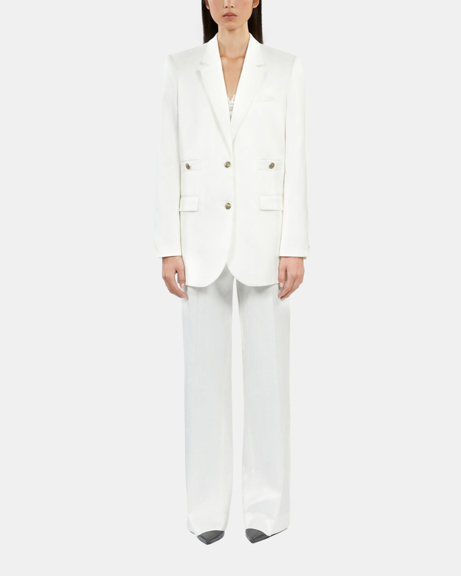 White suit jacket, WHITE, hi-res image number null
