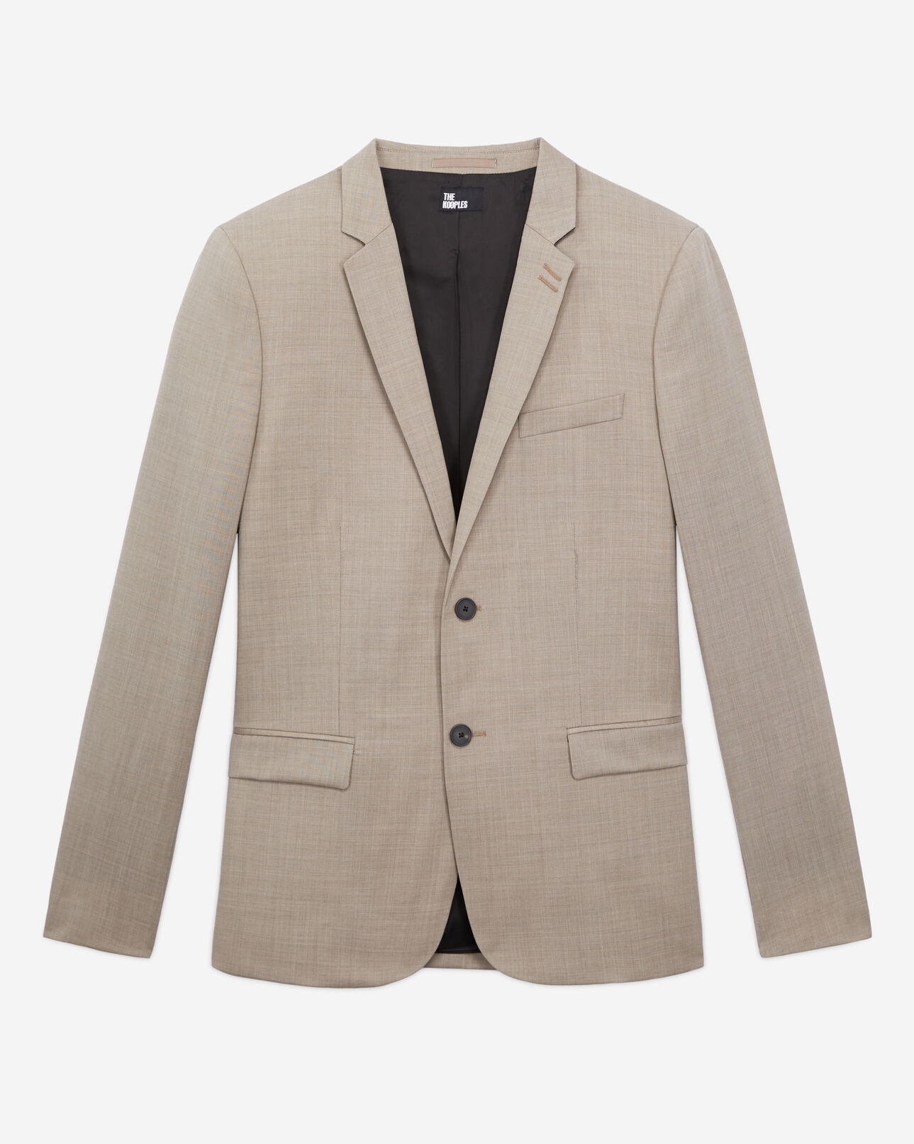 The Kooples MEN BEIGE MELANGE beige wool suit jacket
