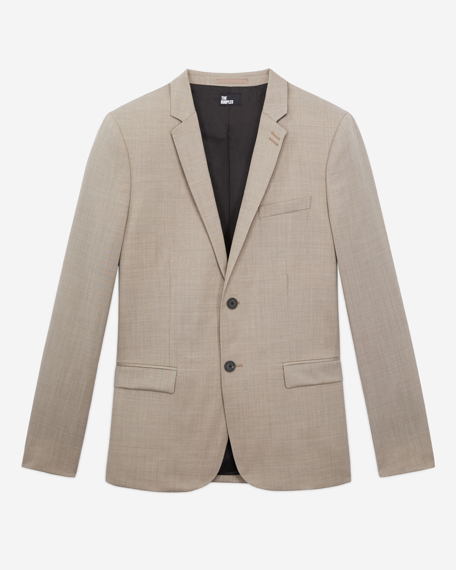 Beige wool suit jacket, BEIGE MELANGE, hi-res image number null