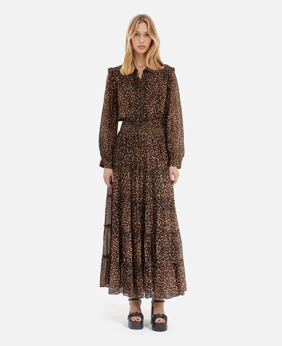 The Kooples F LEOPARD leopard print long dress