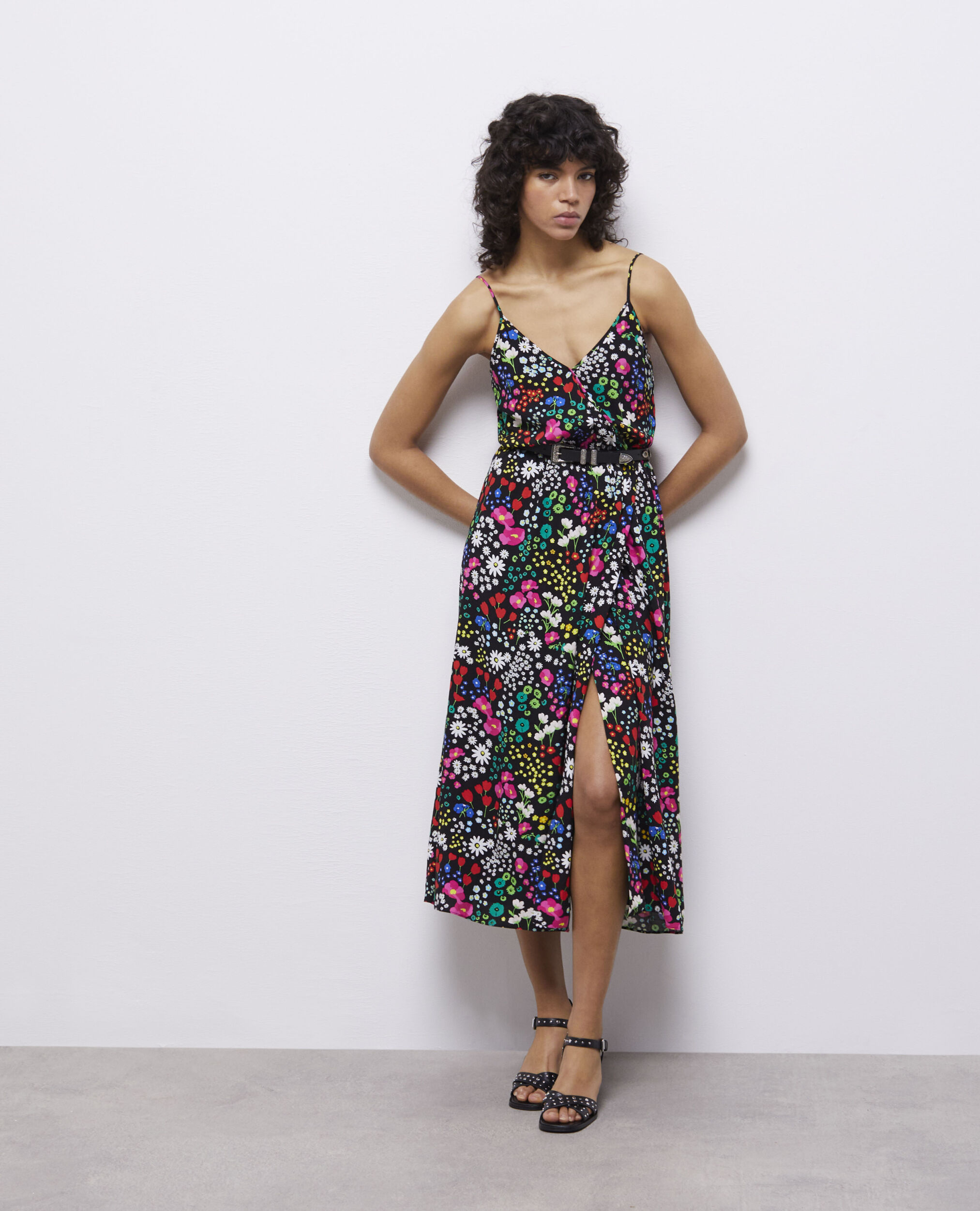 The kooples long best sale floral wrap dress
