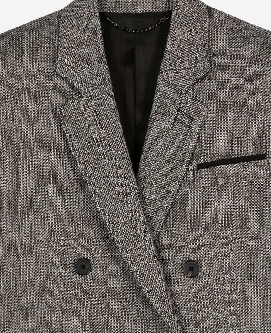 The Kooples F GREY grey wool and linen tailored jacket