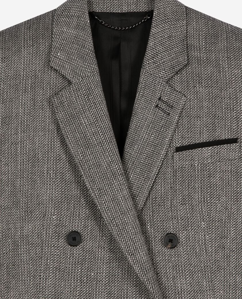 The Kooples FEMME GREY veste tailleur en laine et lin grise