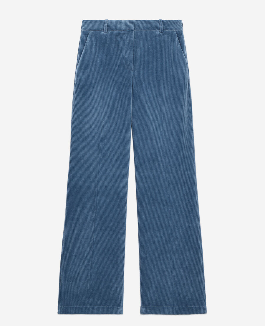 The Kooples DAMEN BLUE PETROL blaue hose aus cordsamt