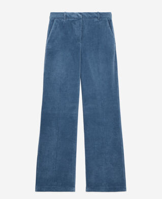 The Kooples DAMEN BLUE PETROL blaue hose aus cordsamt