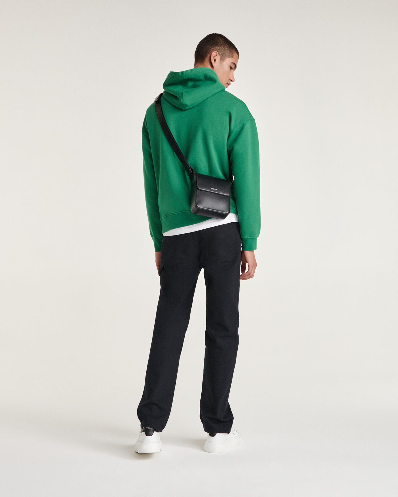 The Kooples HOMME GREEN sweat capuche vert coton à logo