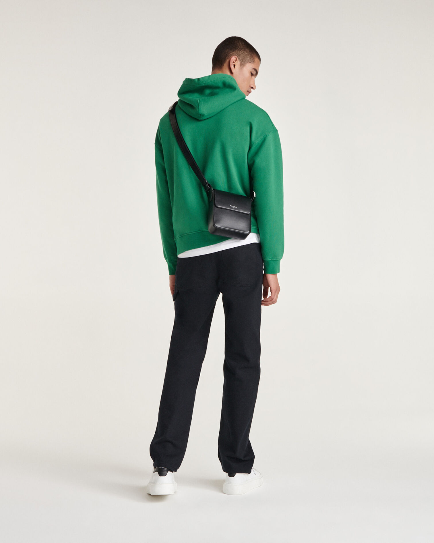Sweat capuche vert coton à logo, GREEN, hi-res image number null