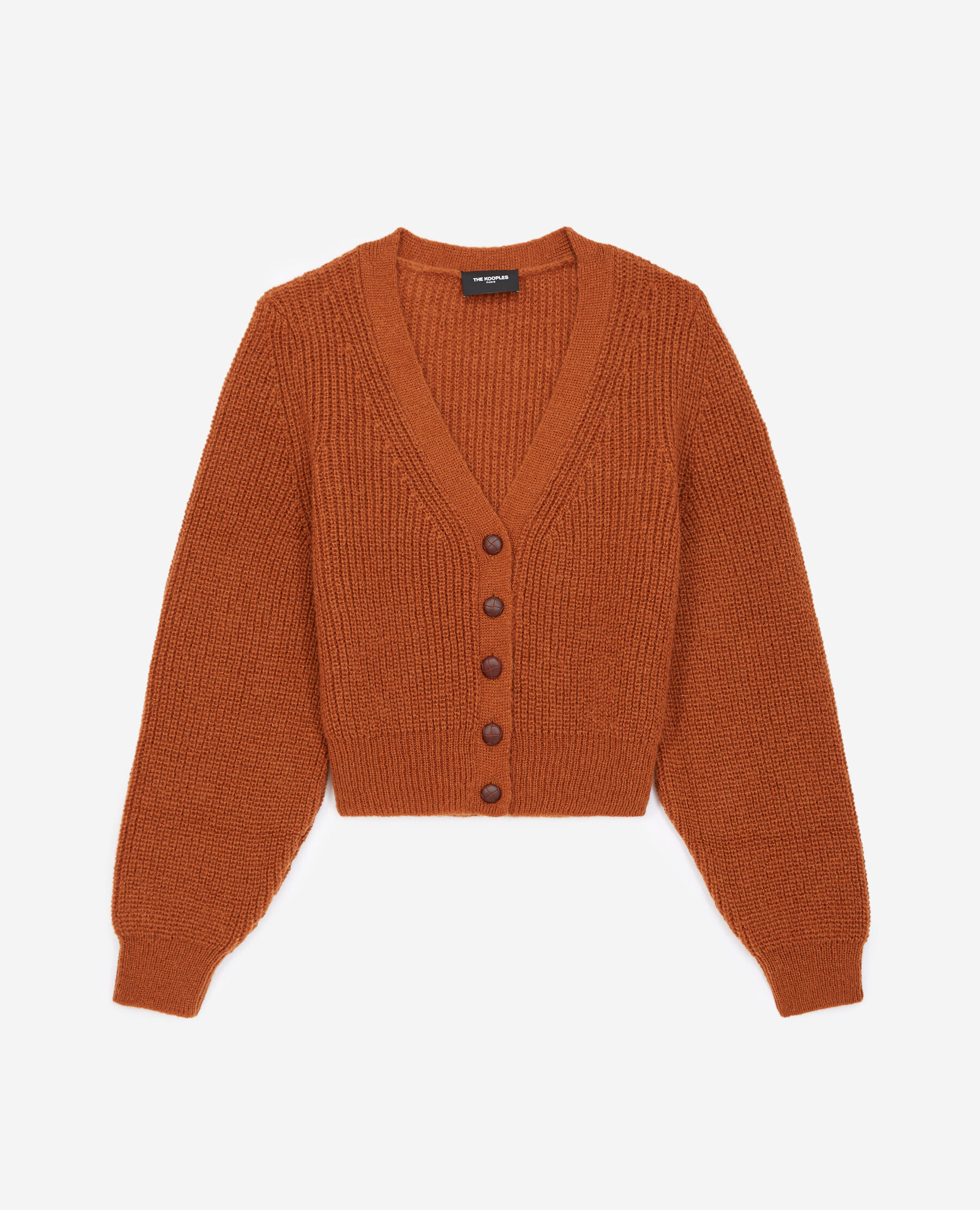 Tobacco brown knit cardigan The Kooples