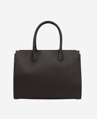 The Kooples FEMME BROWN sac cabas ming l en cuir grainé marron