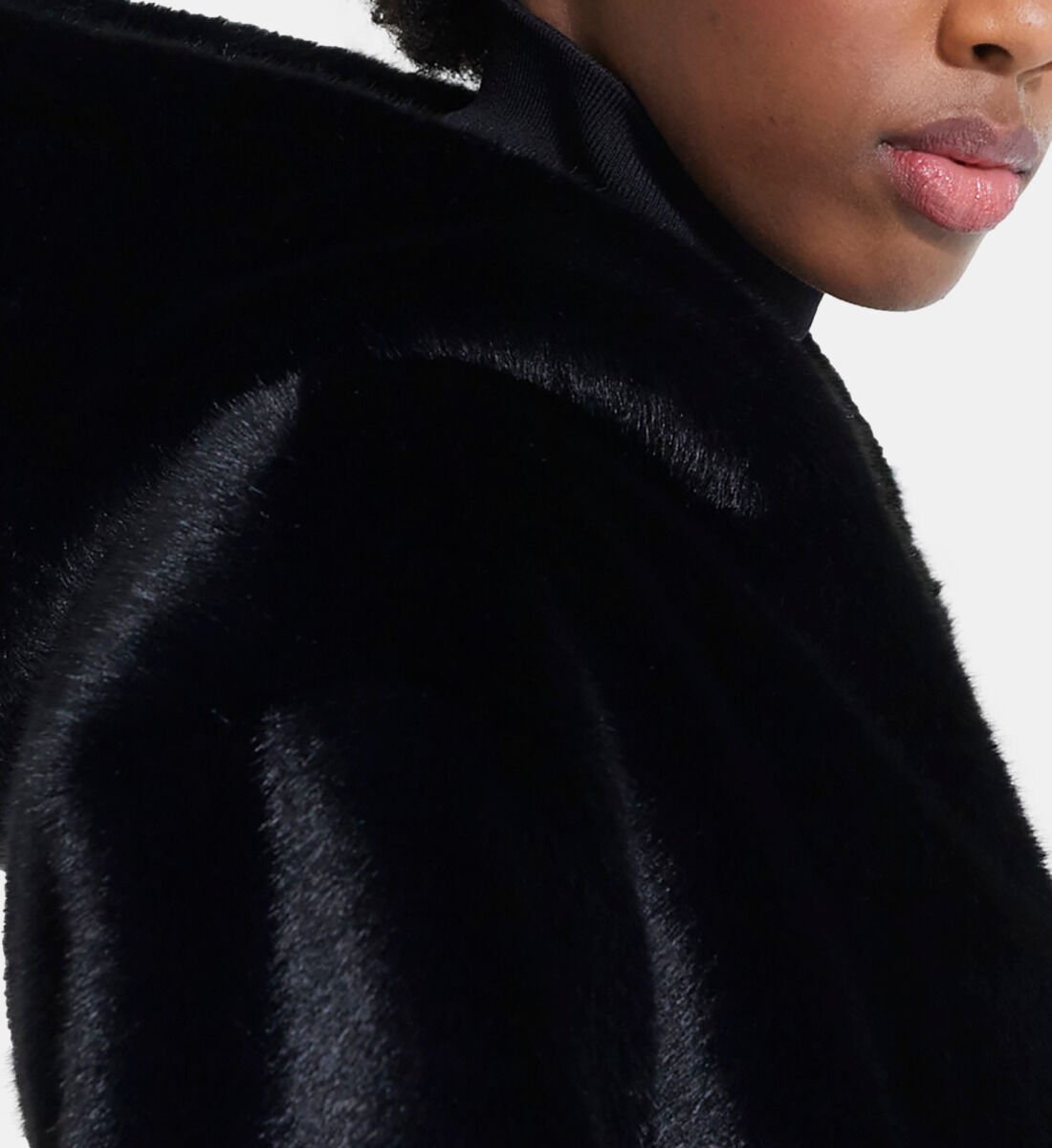 Plain black coat sale with hood