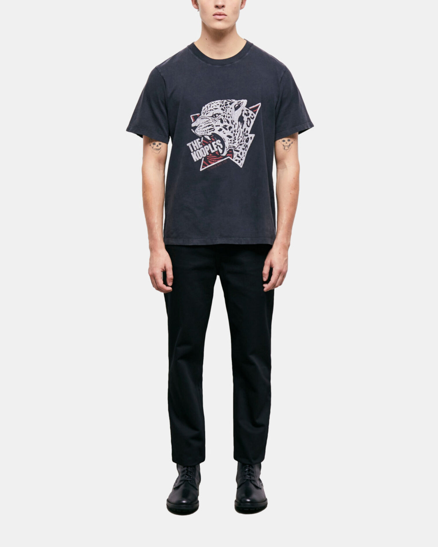 T-shirt Homme sérigraphié tigre, BLACK WASHED, hi-res image number null
