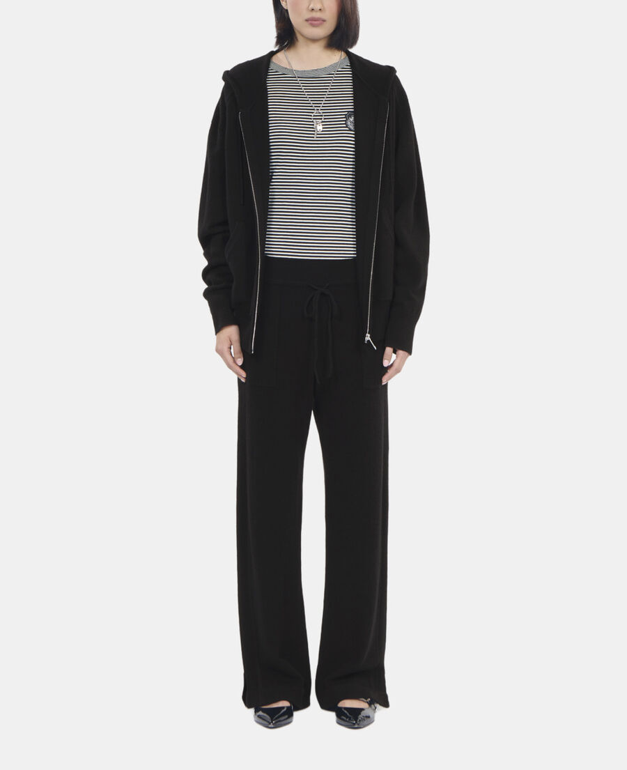 The Kooples FEMME BLACK pantalon en laine et cachemire noir