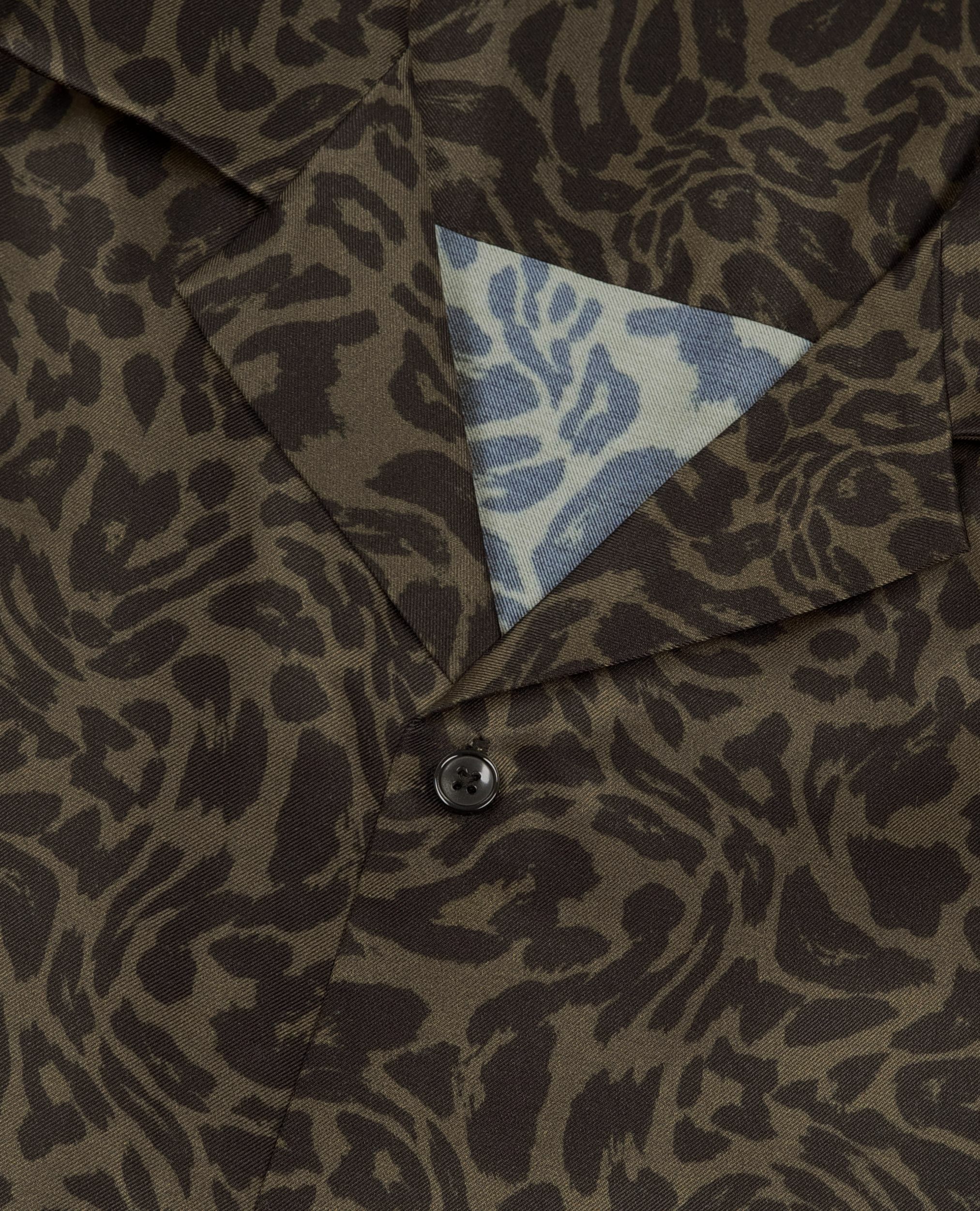 Chemise manches courtes imprimé léopard kaki, BLACK KAKI, hi-res image number null