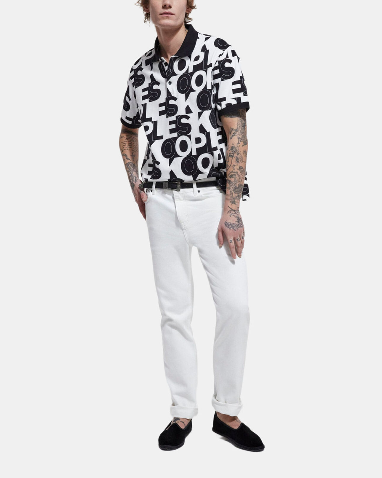 The Kooples MEN BLACK / WHITE the kooples logo polo