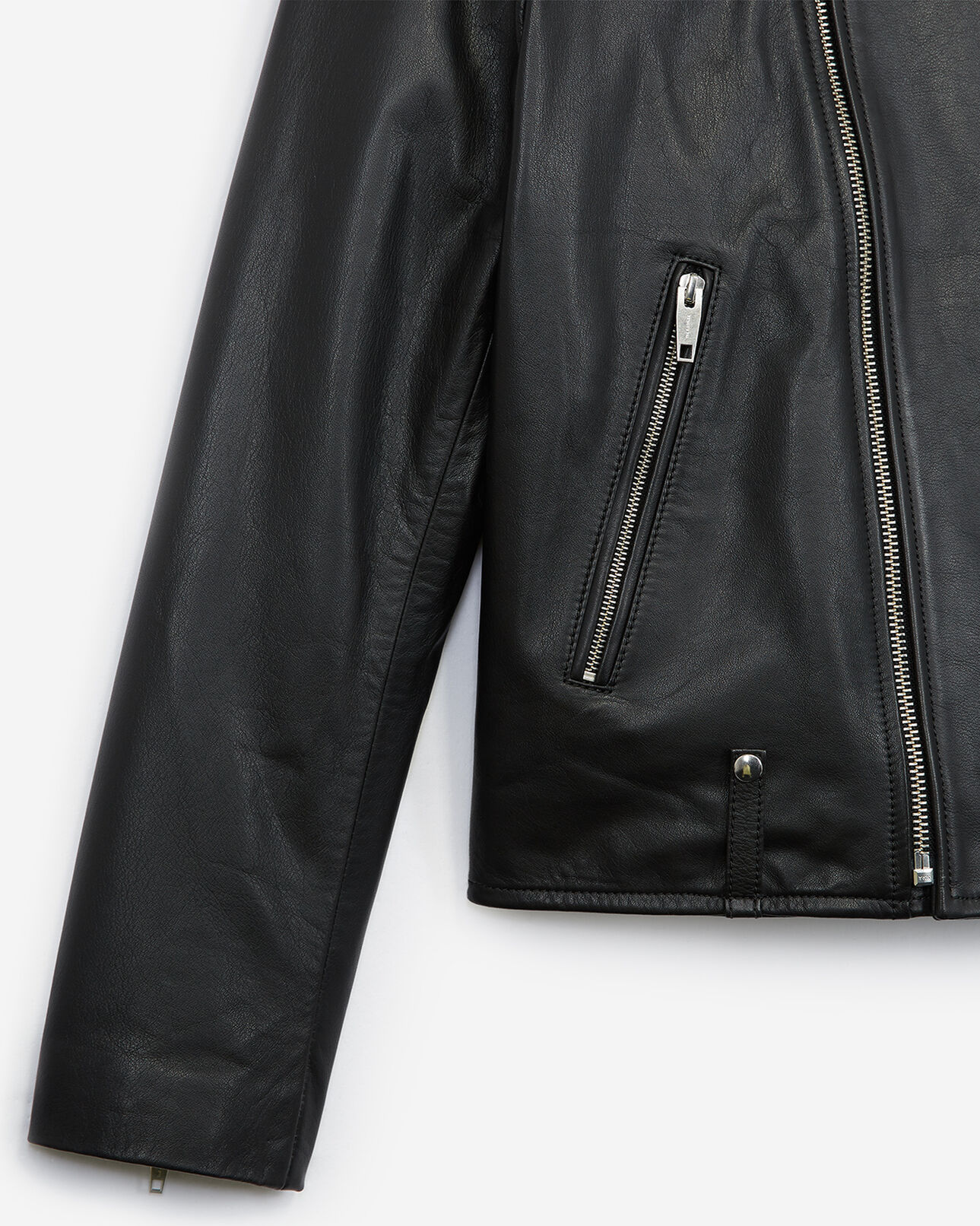 The Kooples HOMME BLACK blouson cuir noir perfecto col motard