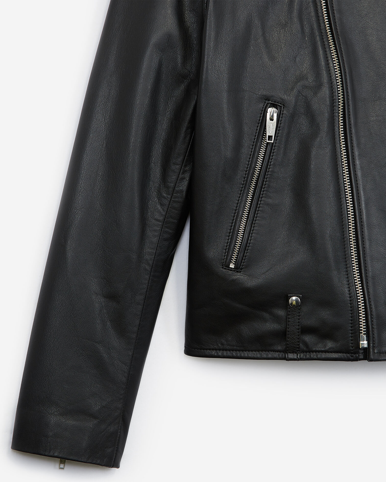 Blouson cuir noir perfecto col motard, BLACK, hi-res image number null