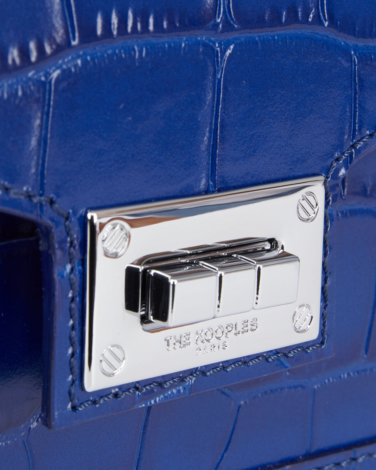 The Kooples FEMME DARK BLUE - NAVY sac emily small en cuir bleu effet crocodile