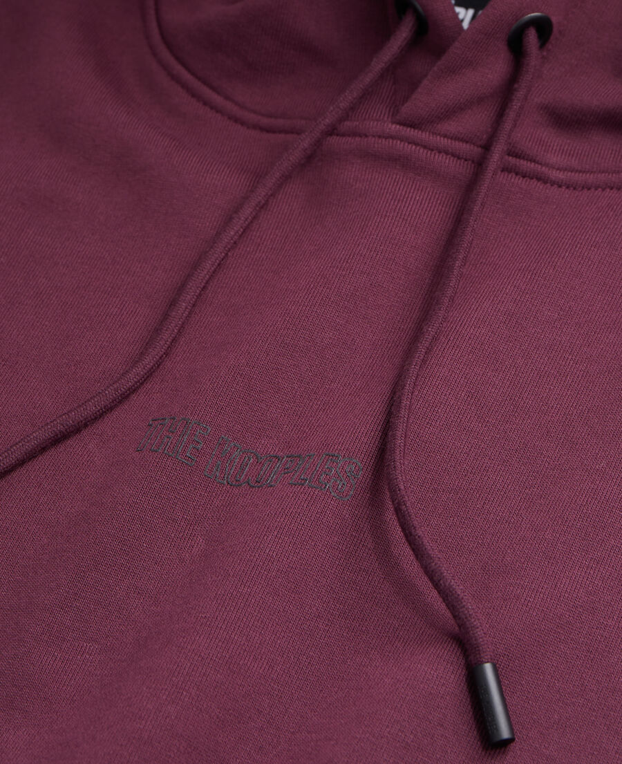 Men's Burgundy hoodie with logo | The Kooples - US