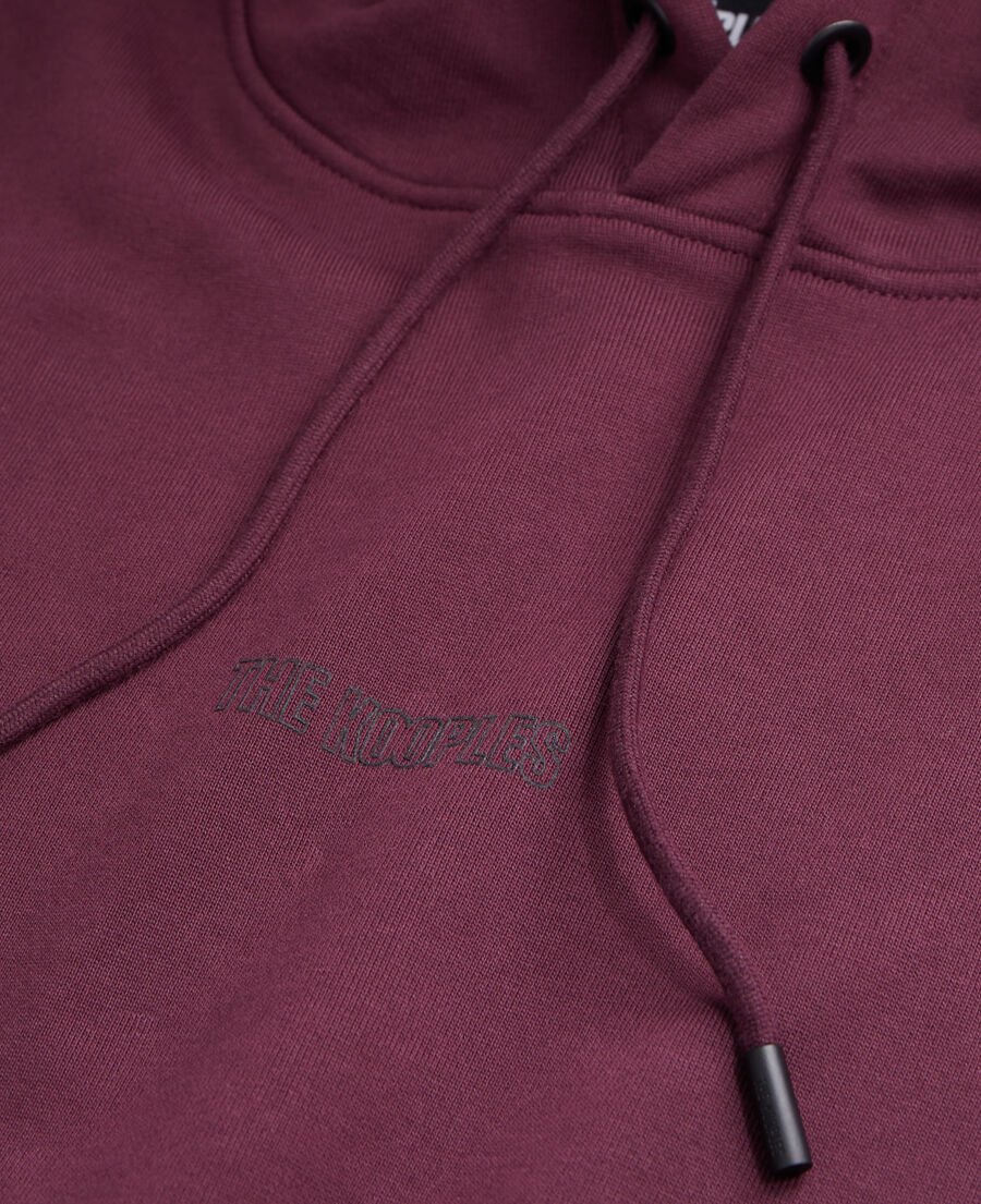 sweatshirt homme à capuche bordeaux avec logo