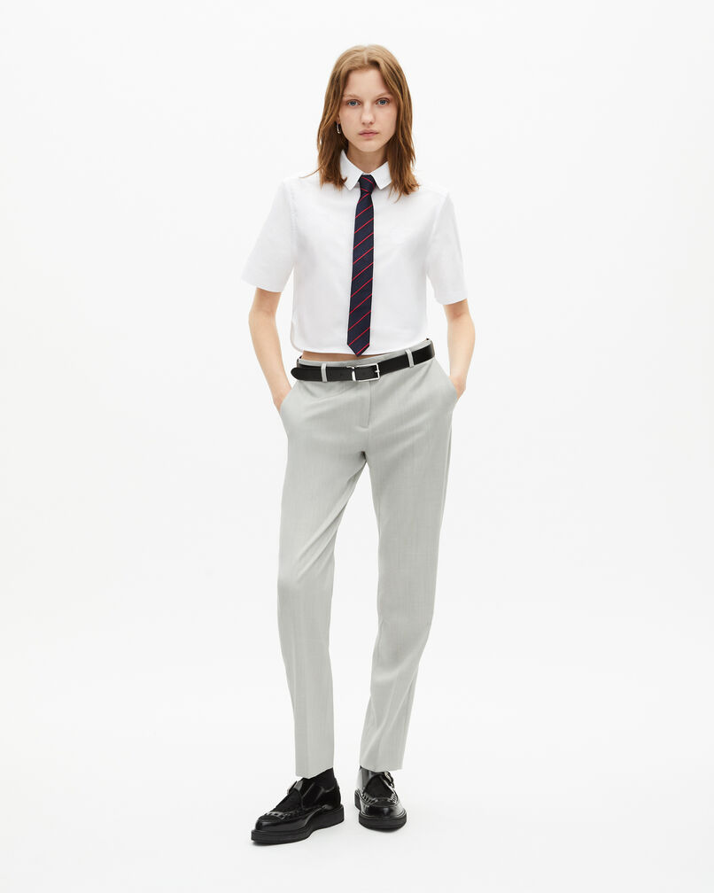 The Kooples FEMME BEIGE pantalon tailleur ajusté gris