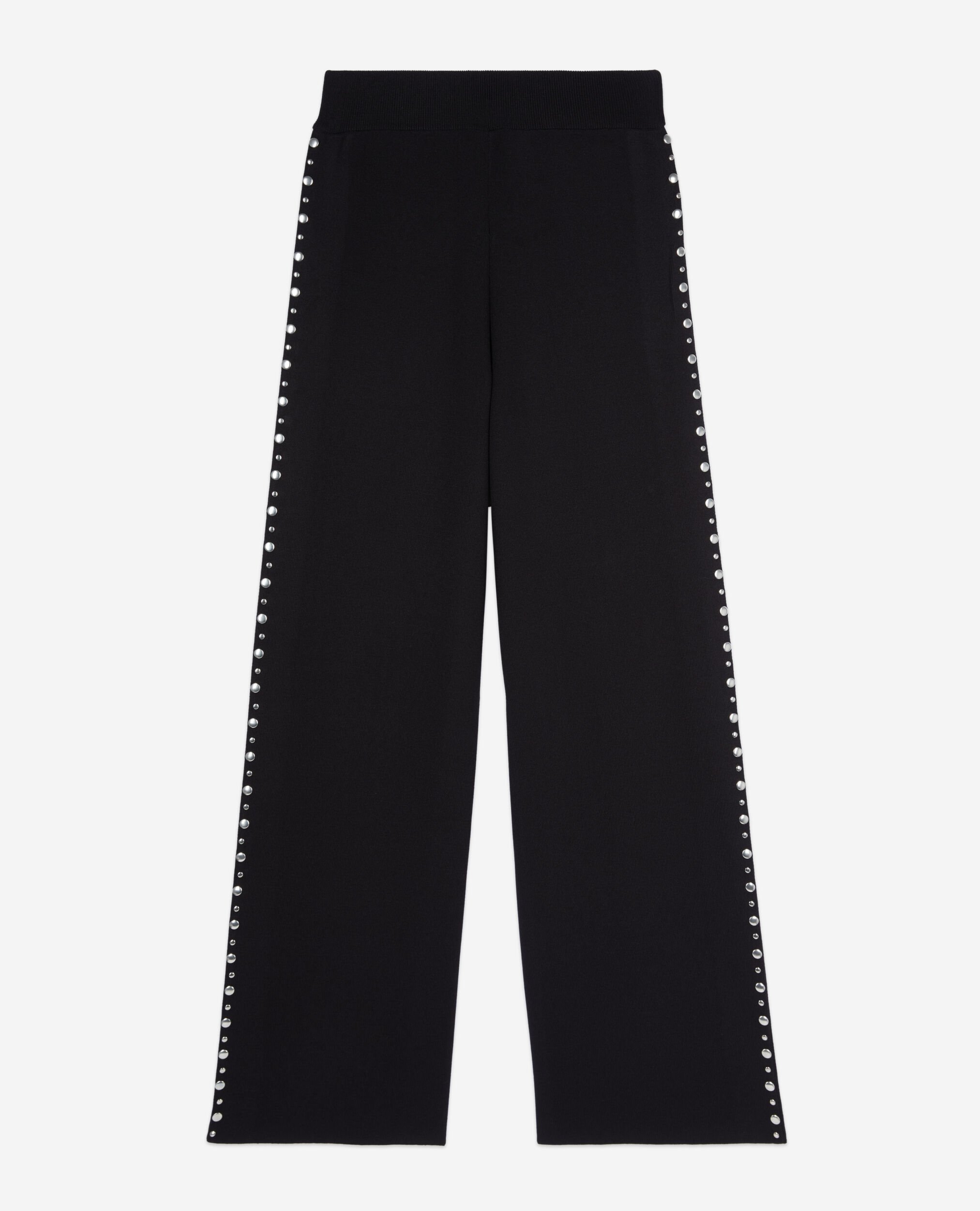 Pantalon en maille avec studs noir, BLACK, hi-res image number null