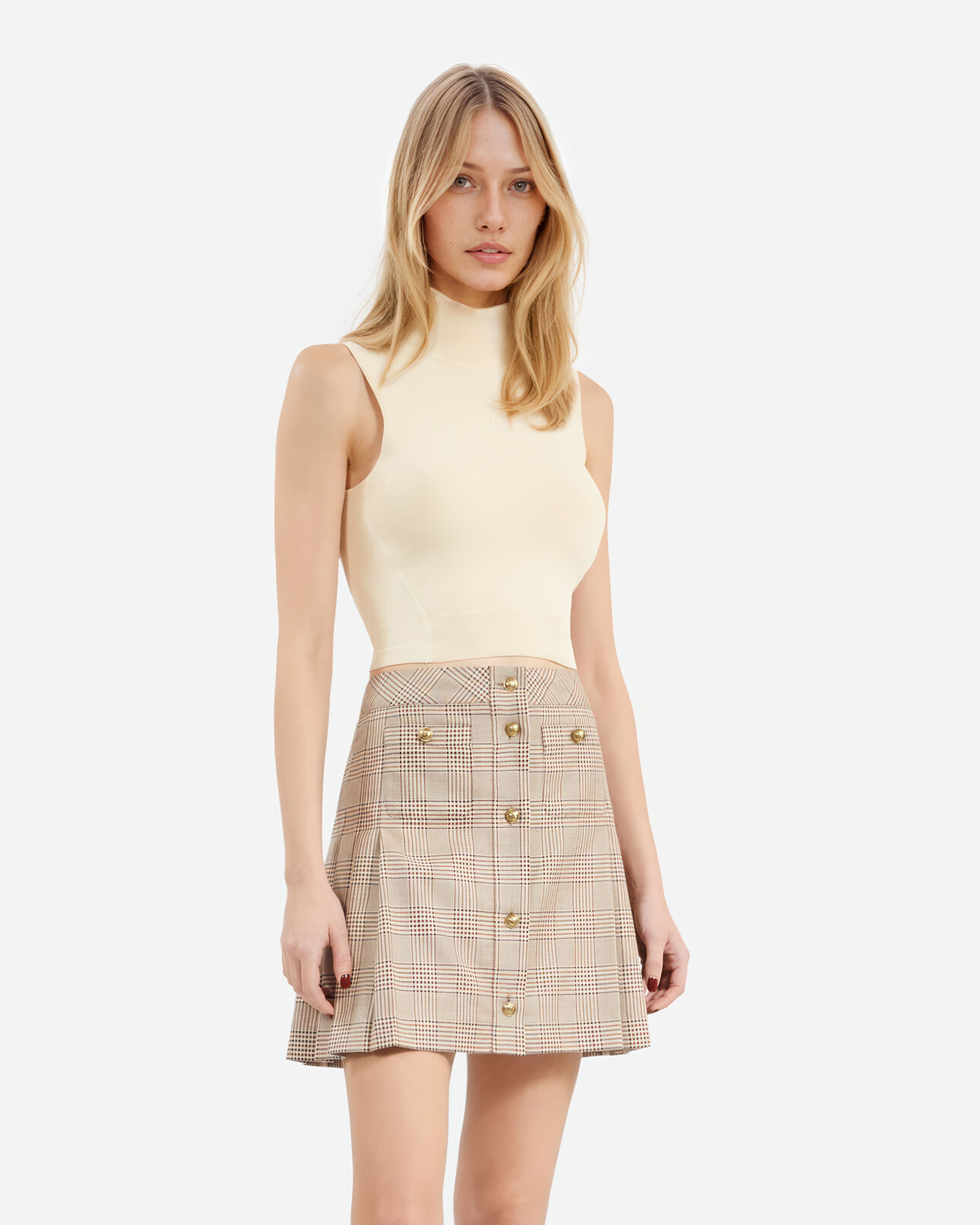 The Kooples FEMME BEIGE TAUPE top en maille beige