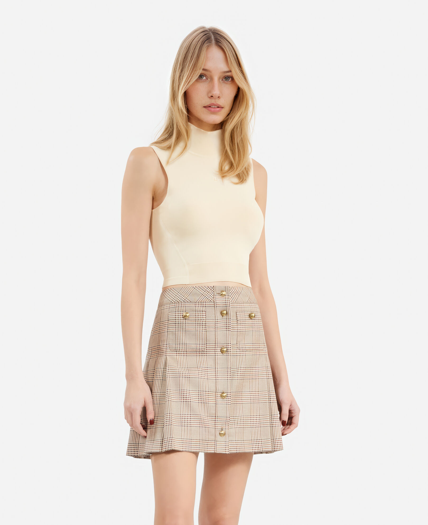 The Kooples WOMEN BEIGE TAUPE beige knit top