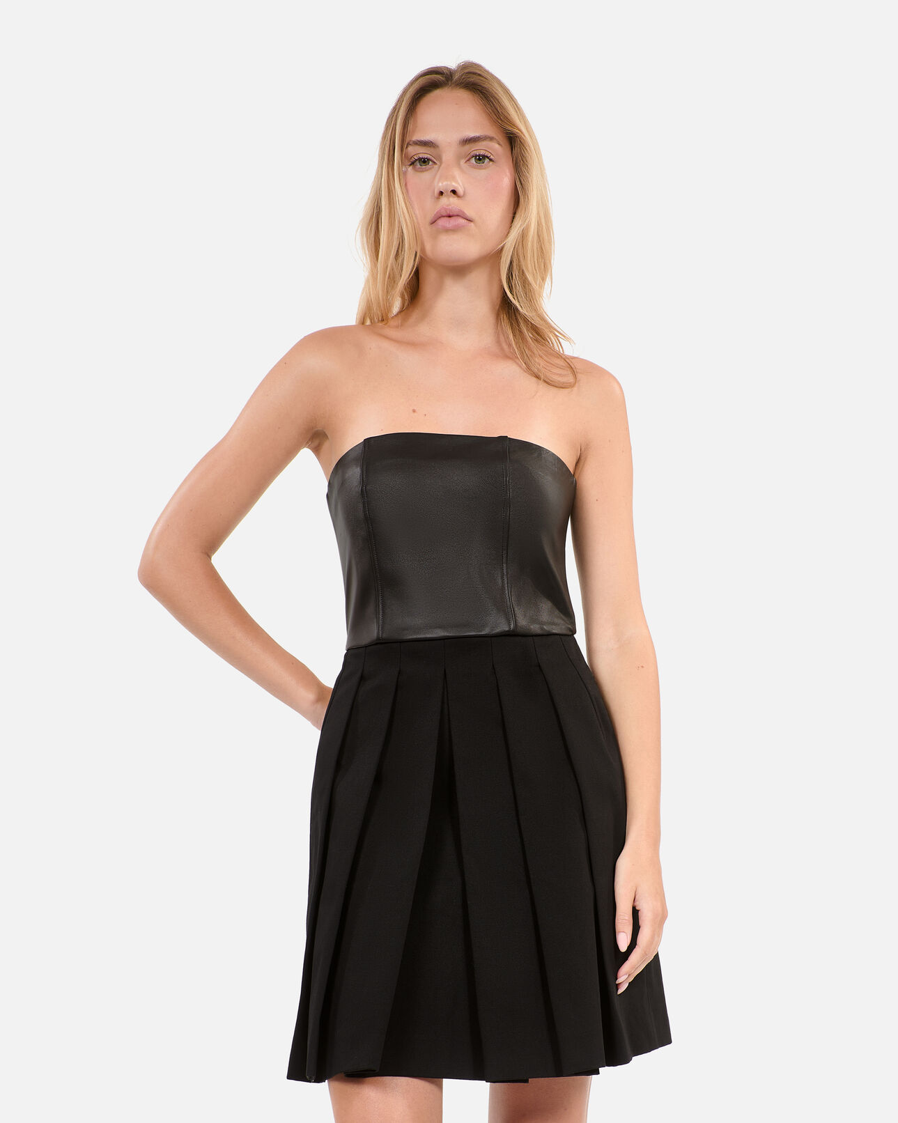 The Kooples WOMEN BLACK short black strapless dress