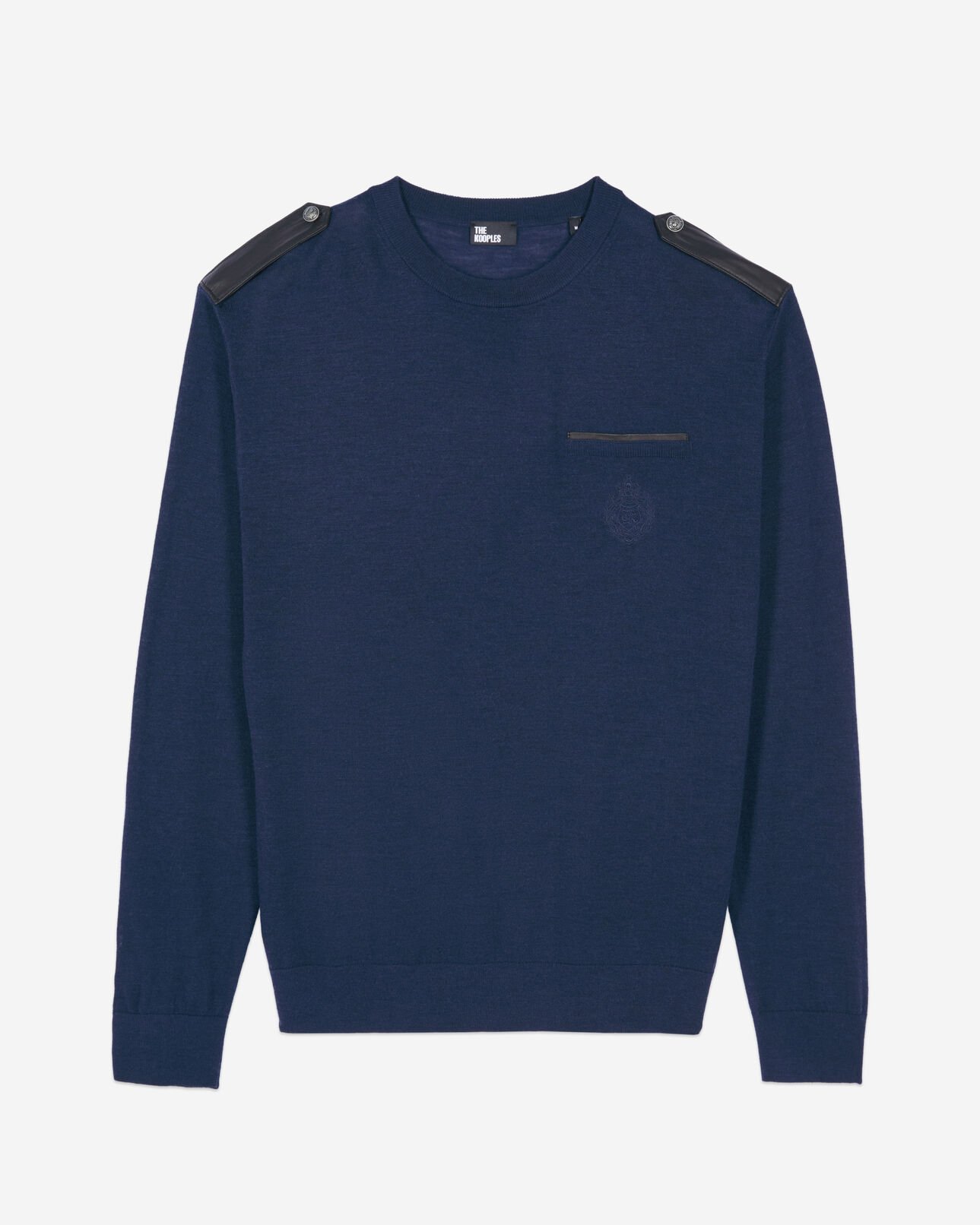 The Kooples MEN DARK BLUE blue merino wool sweater