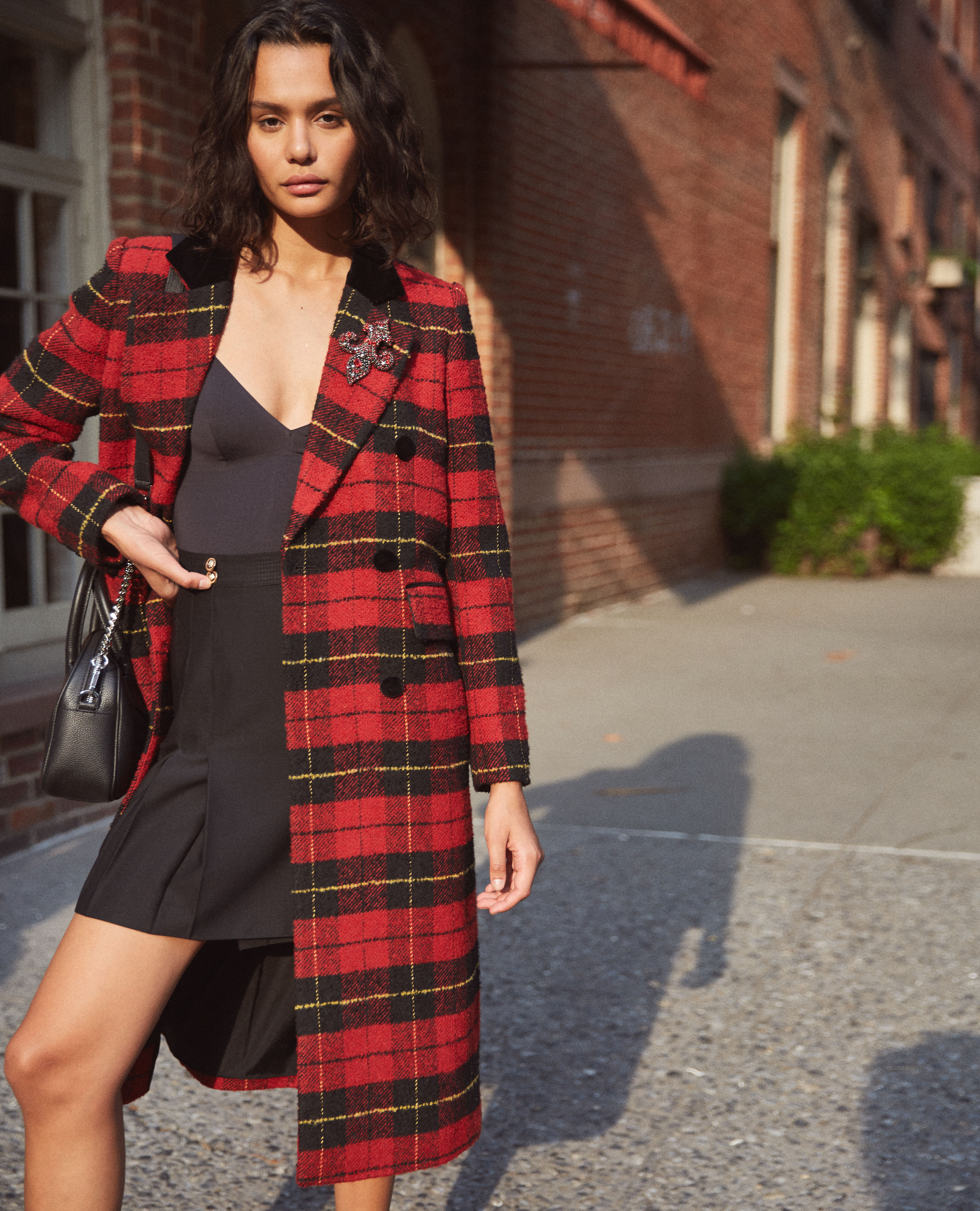 Manteau carreaux rouge femme clearance