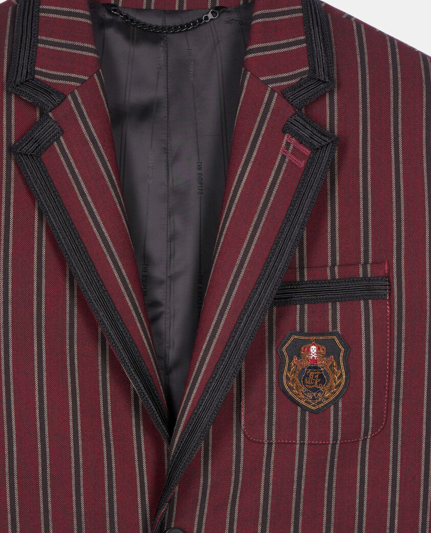 The Kooples HERREN BLACK - RED jacke aus gestreifter wollmischung