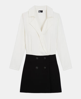 The Kooples WOMEN BLACK WHITE short two-tone dress